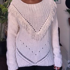 Cream H&M ruffled sweater
